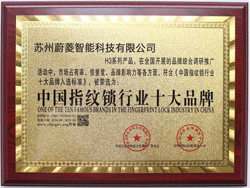 中国指纹锁行业十大品牌